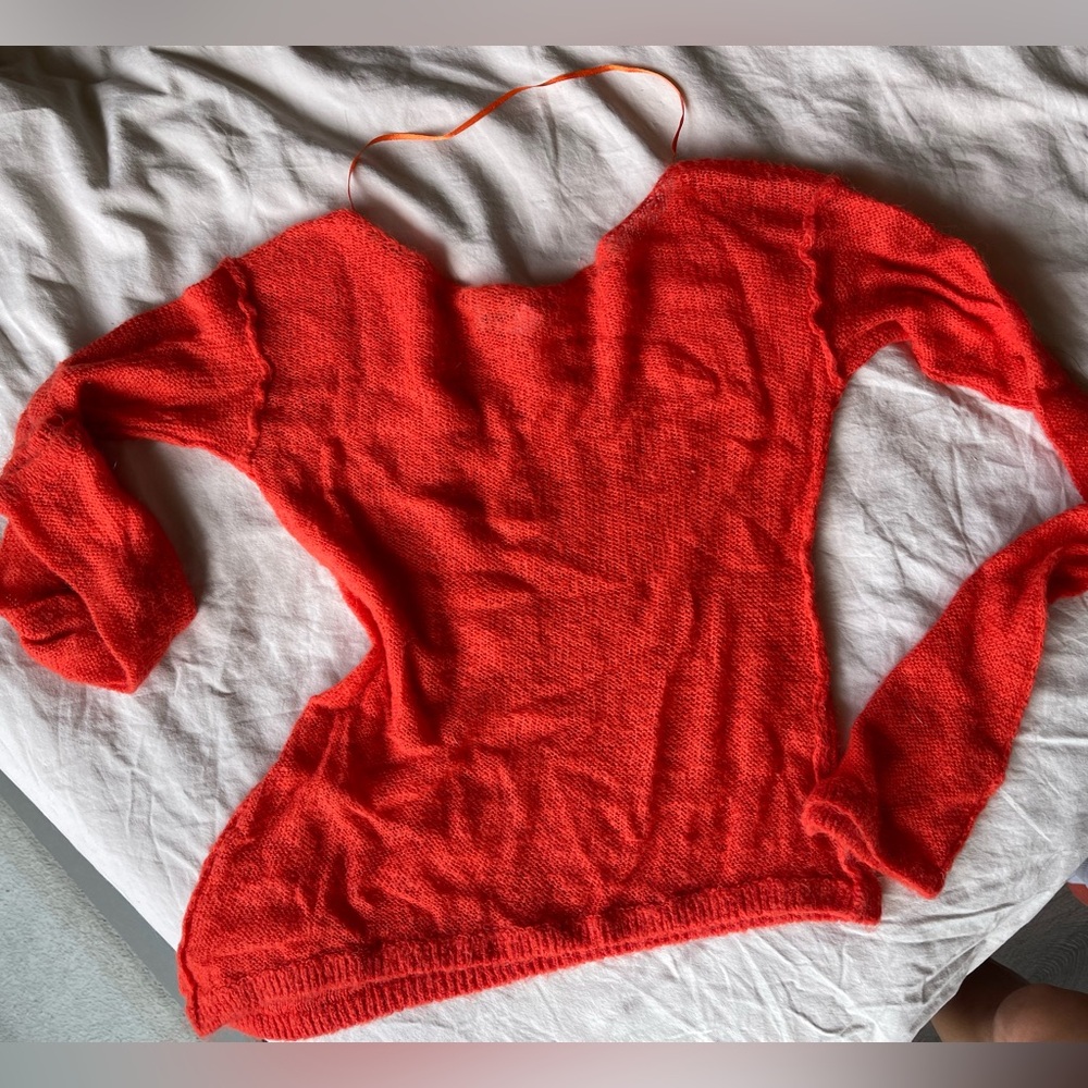 Urban Outfitters Bright Red Off-the-Shoulder Sweater